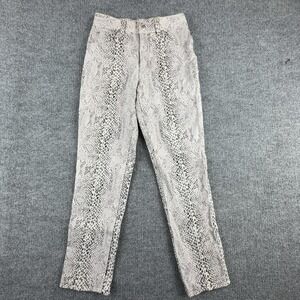 International Male Pants Womens 30x28 Beige‎ Snake Print Stretch Denim Chino